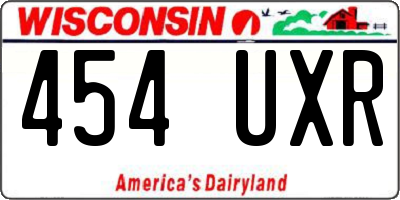 WI license plate 454UXR