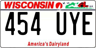 WI license plate 454UYE