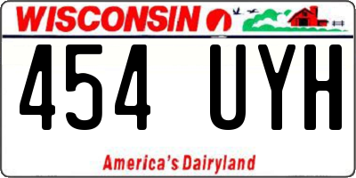 WI license plate 454UYH