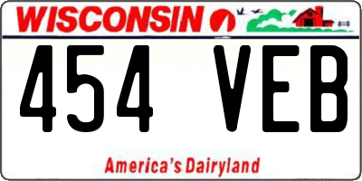 WI license plate 454VEB