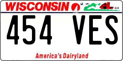 WI license plate 454VES