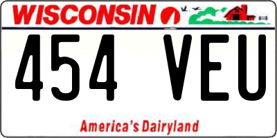 WI license plate 454VEU