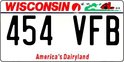 WI license plate 454VFB