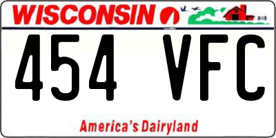 WI license plate 454VFC