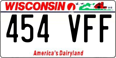 WI license plate 454VFF