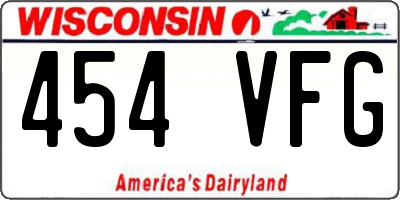 WI license plate 454VFG
