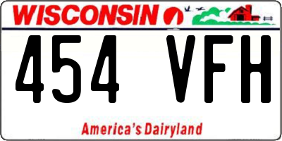 WI license plate 454VFH