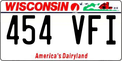WI license plate 454VFI