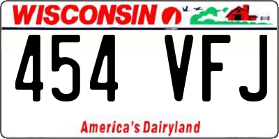 WI license plate 454VFJ