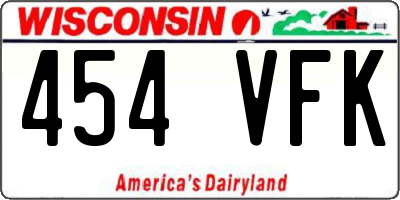 WI license plate 454VFK