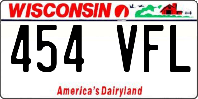 WI license plate 454VFL