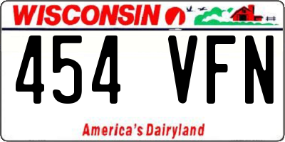 WI license plate 454VFN