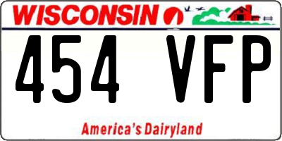 WI license plate 454VFP