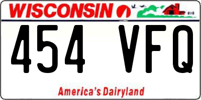 WI license plate 454VFQ