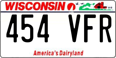 WI license plate 454VFR