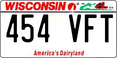 WI license plate 454VFT