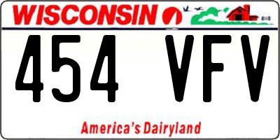 WI license plate 454VFV