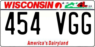 WI license plate 454VGG