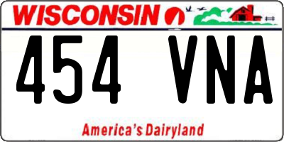 WI license plate 454VNA