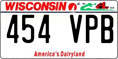 WI license plate 454VPB