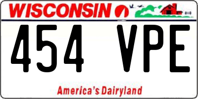 WI license plate 454VPE