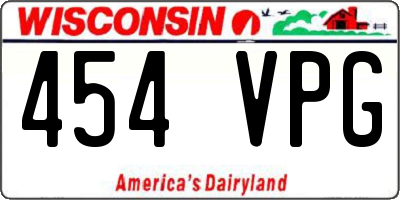 WI license plate 454VPG