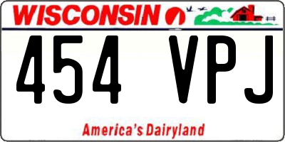 WI license plate 454VPJ