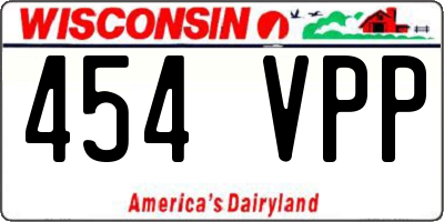 WI license plate 454VPP