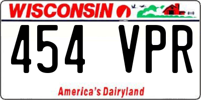 WI license plate 454VPR