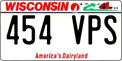 WI license plate 454VPS