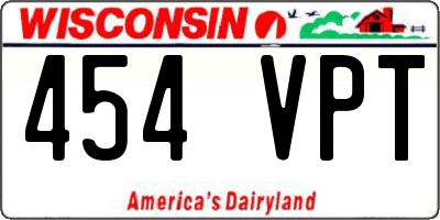 WI license plate 454VPT