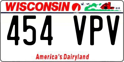 WI license plate 454VPV