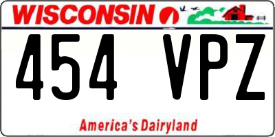 WI license plate 454VPZ
