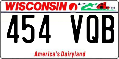 WI license plate 454VQB