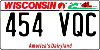 WI license plate 454VQC