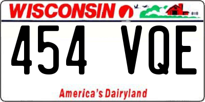WI license plate 454VQE