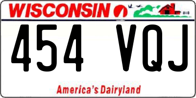 WI license plate 454VQJ