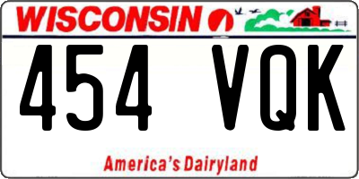 WI license plate 454VQK