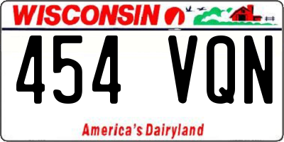 WI license plate 454VQN