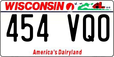 WI license plate 454VQO