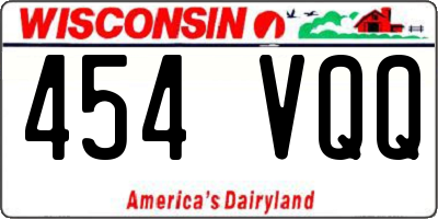 WI license plate 454VQQ