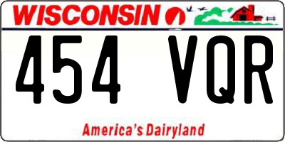 WI license plate 454VQR