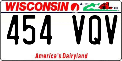 WI license plate 454VQV