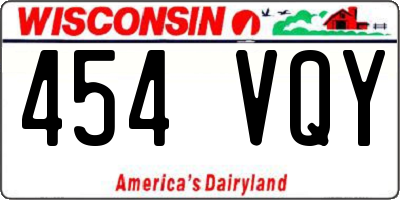 WI license plate 454VQY