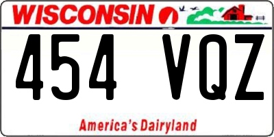 WI license plate 454VQZ