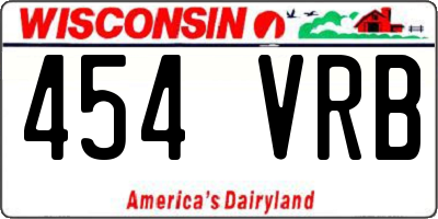 WI license plate 454VRB