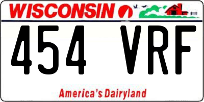 WI license plate 454VRF
