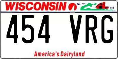 WI license plate 454VRG