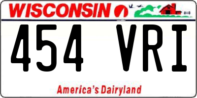 WI license plate 454VRI