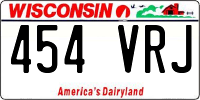 WI license plate 454VRJ